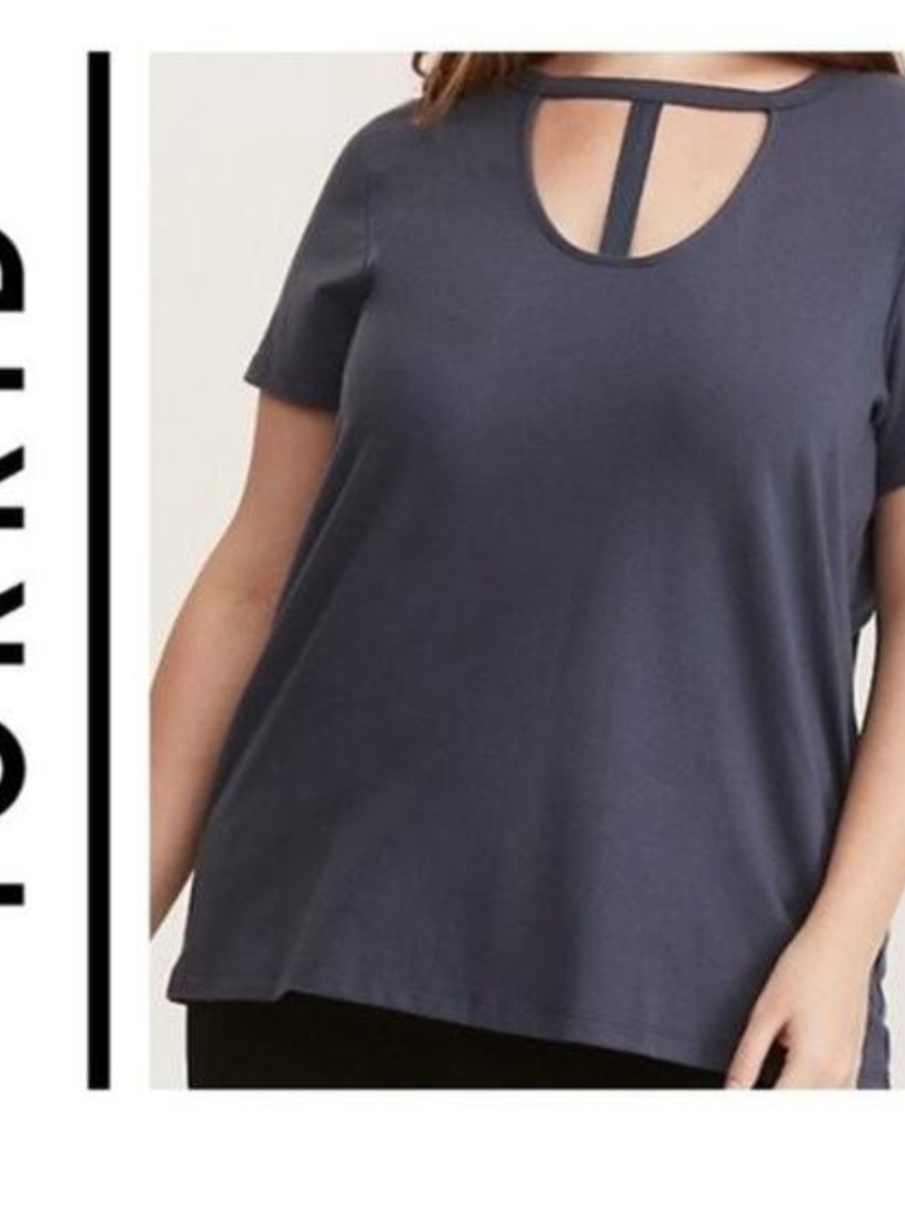 Blue Choker Strappy Women's Short Sleeve Tee - 1x NWT